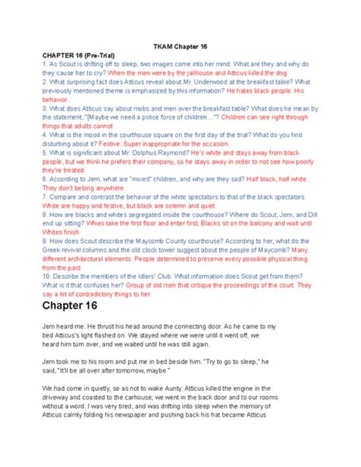 What happens in chapter 28 of TKAM?