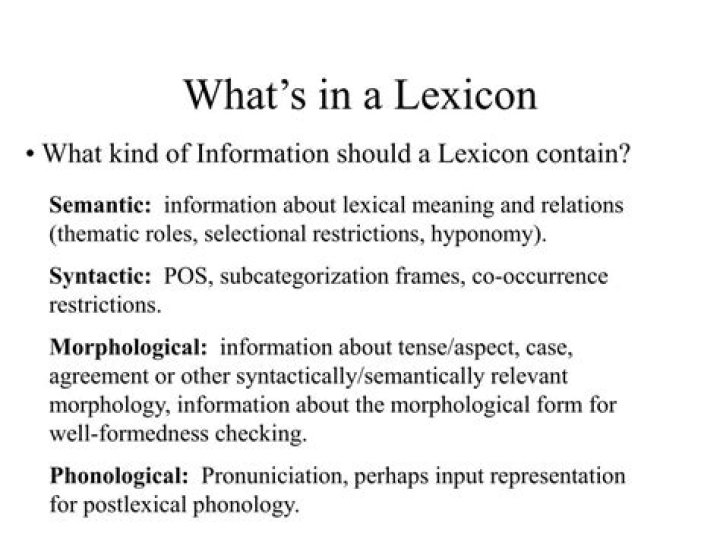 What is a lexicon?