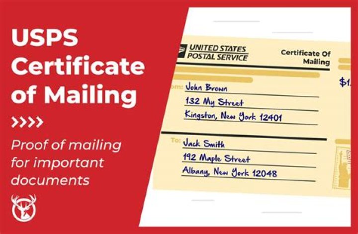 What is a USPS certificate of mailing?
