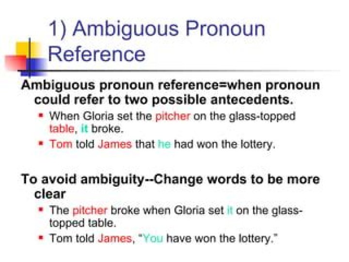 What is an ambiguous pronoun reference?