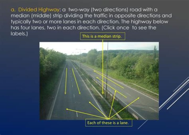 What is divided highway begins mean?