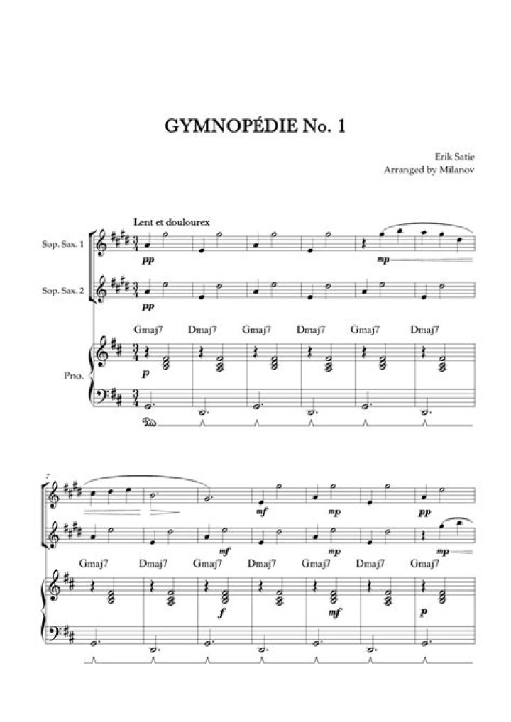 What is Gymnopedie No 1 used in?