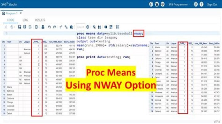 What is nway in Proc Summary?