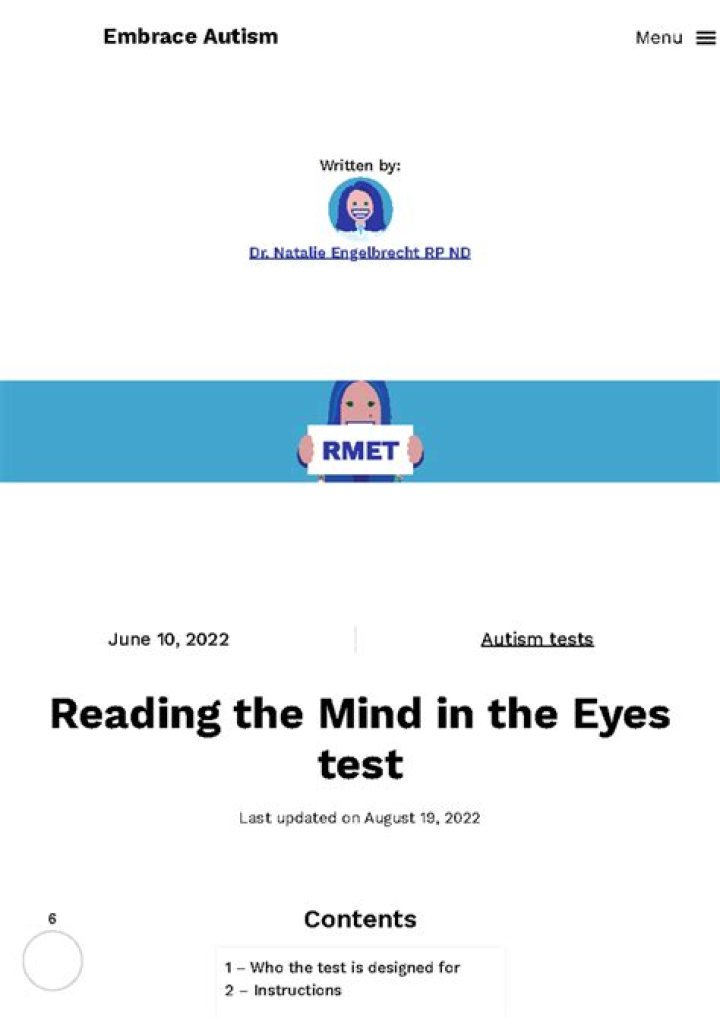 What is Reading the Mind in the Eyes Test?