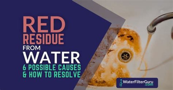 What is red residue from water?