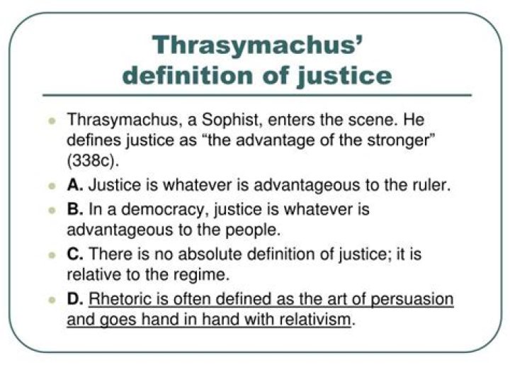 What is the definition of justice per thrasymachus?