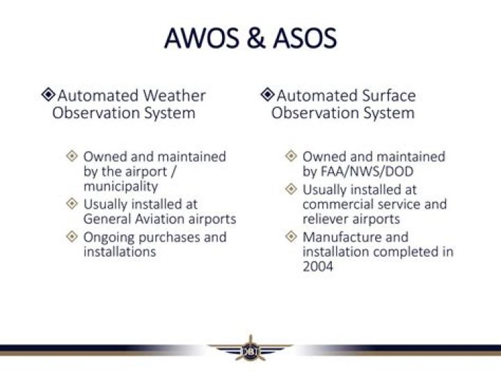 What is the difference between AWOS and ASOS?