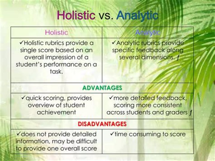 What is the difference between holistic and analytic scoring?