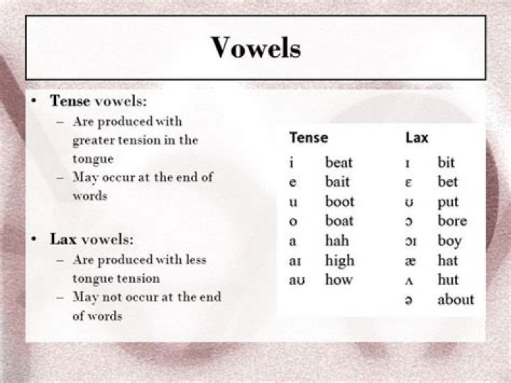 What is the difference between tense and lax vowels?