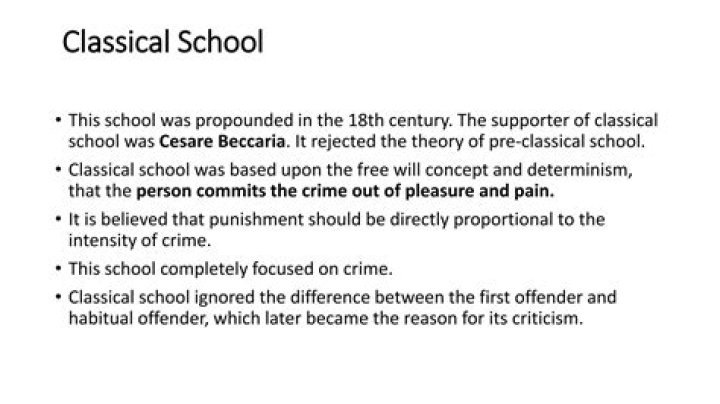 What is the difference between the positivist school and the classical school?