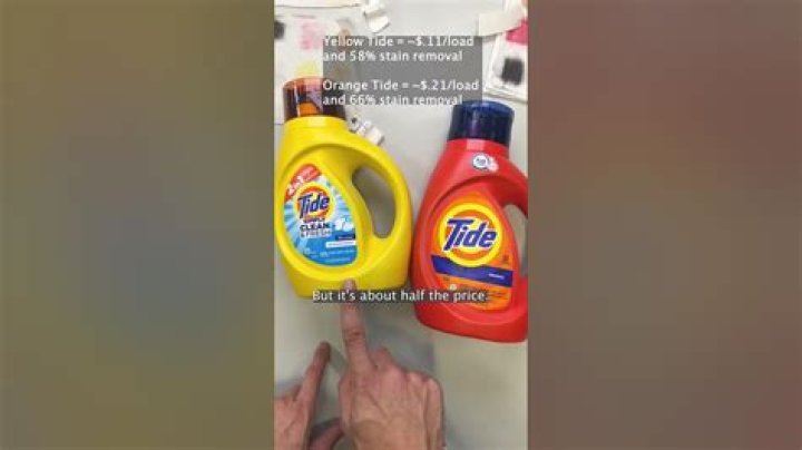 What is the difference between Tide in the orange bottle and tide in the yellow bottle?