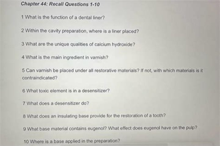 What is the function of a dental liner?
