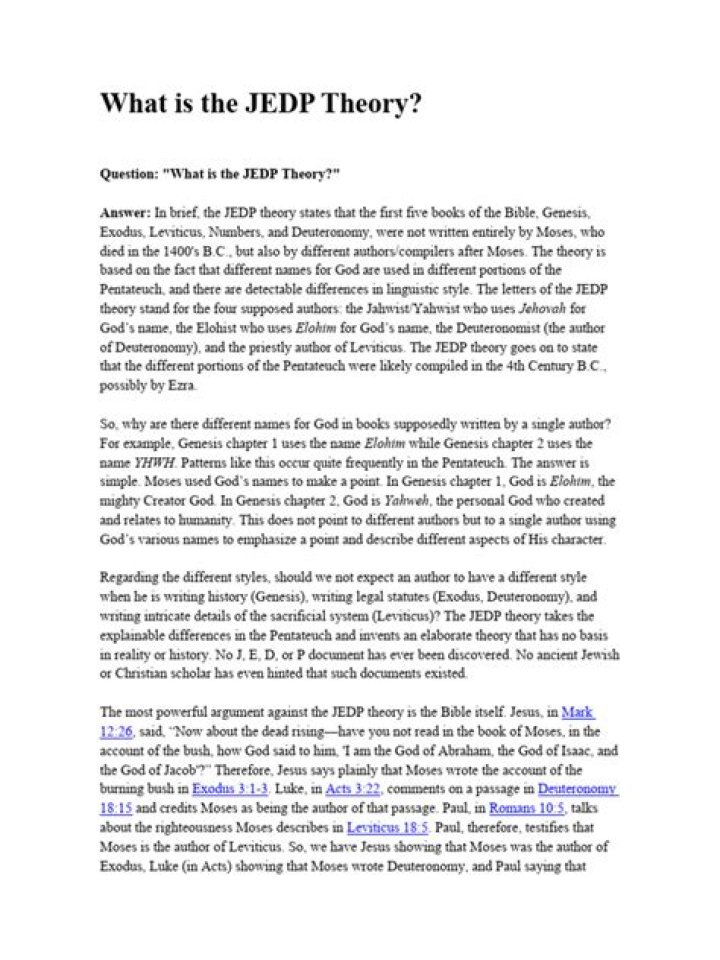 What is the JEDP Theory?