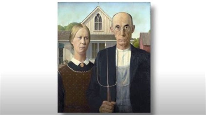 What is the name of the painting with the farmer and his wife?