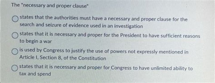 What is the necessary and proper clause and why is it important quizlet?