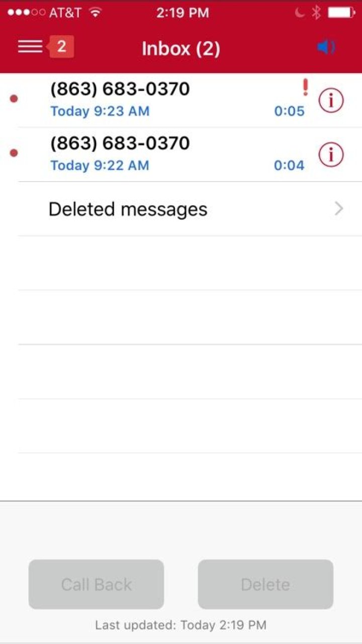 What is the phone number for Frontier voicemail?