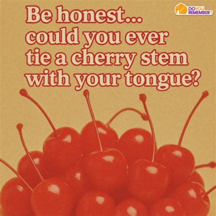 What is the significance of tying a cherry stem with your tongue?