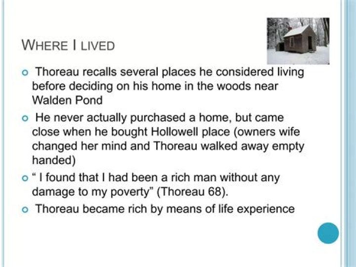 What is the theme of where I lived and what I lived for?