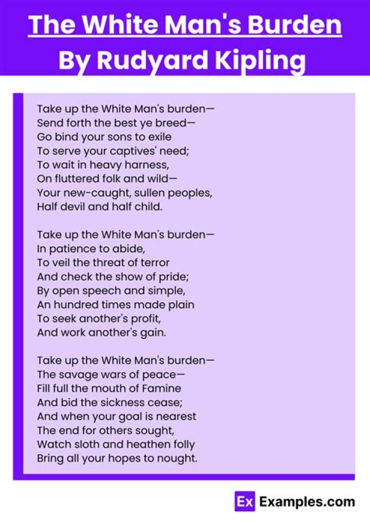 What is the white man’s burden Apush?