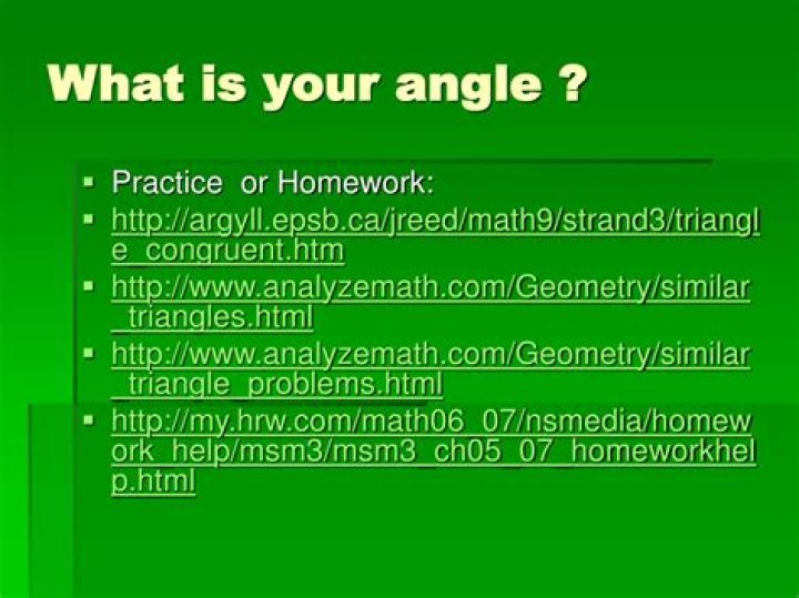 What is your angle?