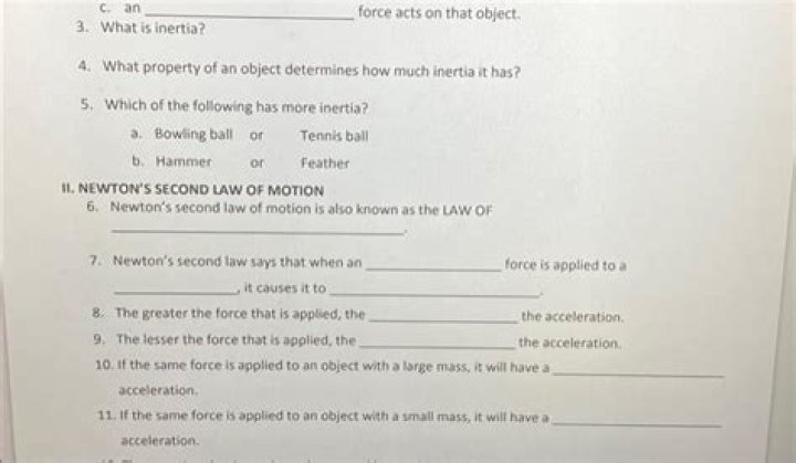 What property of an object determines how much inertia it has?