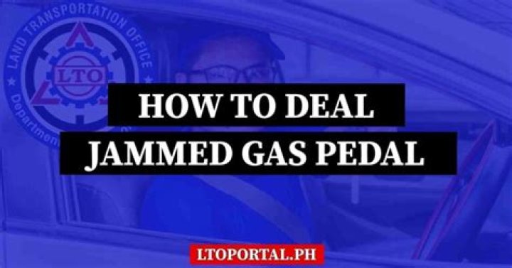 What should you do if you experience a jammed gas pedal?