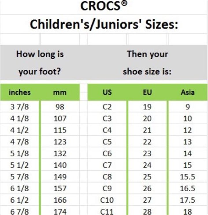 What size is c6 in crocs?
