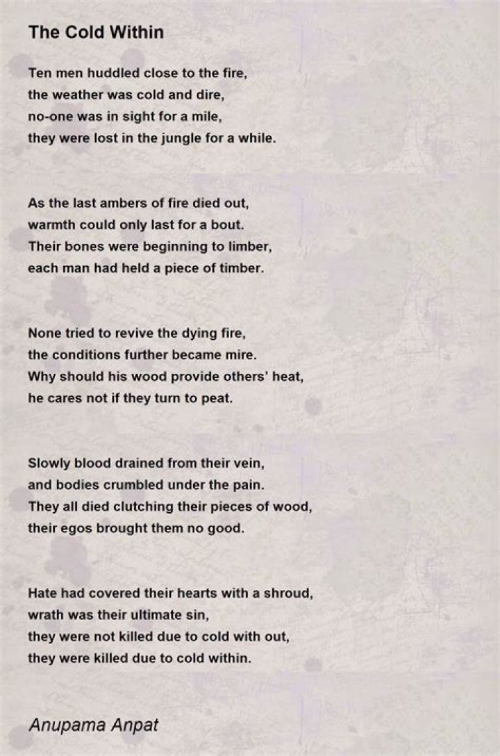 What type of poem is the cold within?