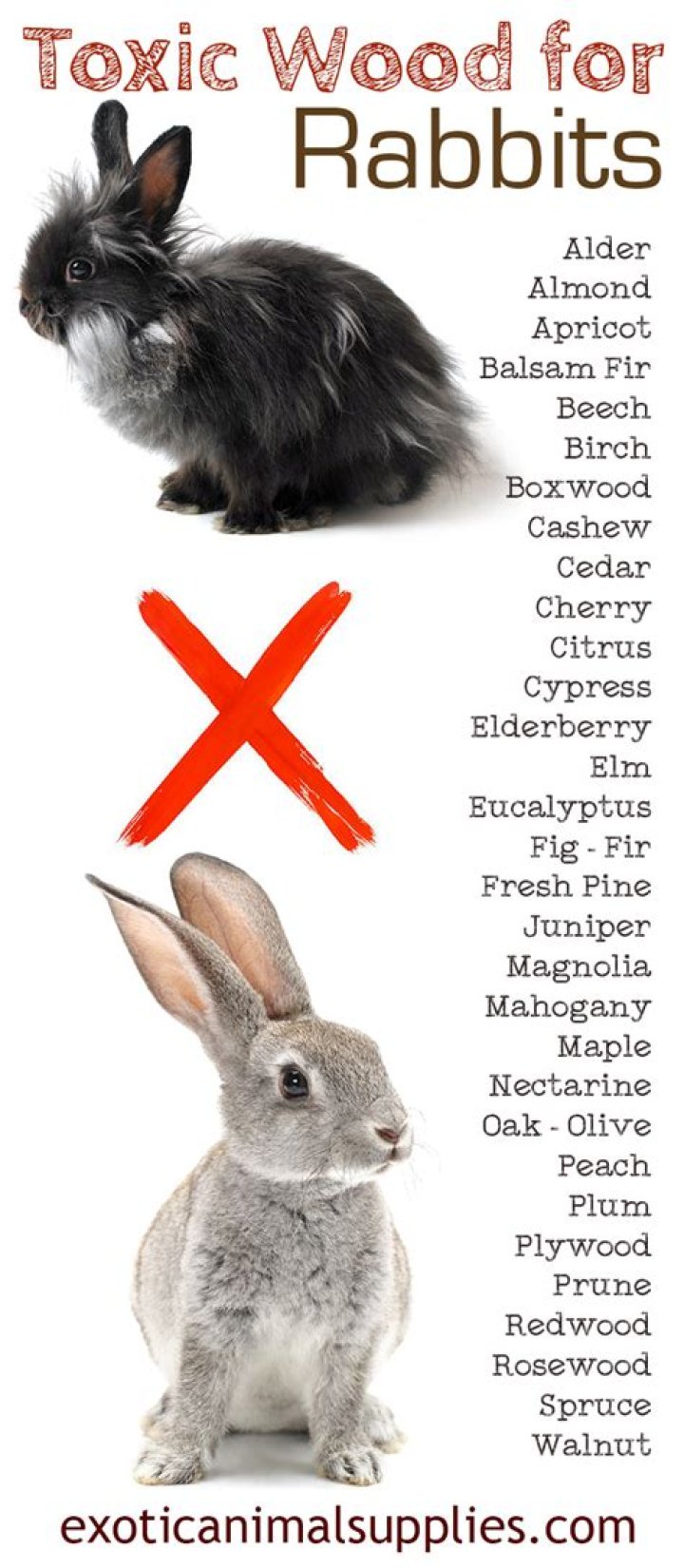 What wood is not safe for rabbits?