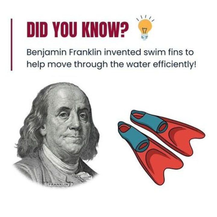 When did Benjamin Franklin invent the swim fins?