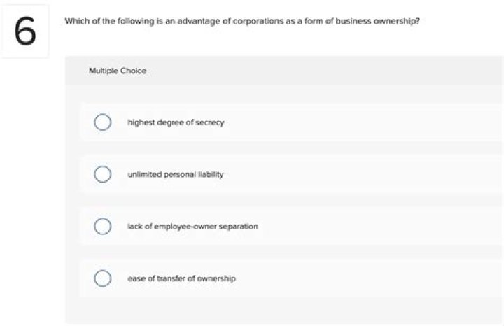 Which of the following is an advantage of corporations as a form of business ownership?