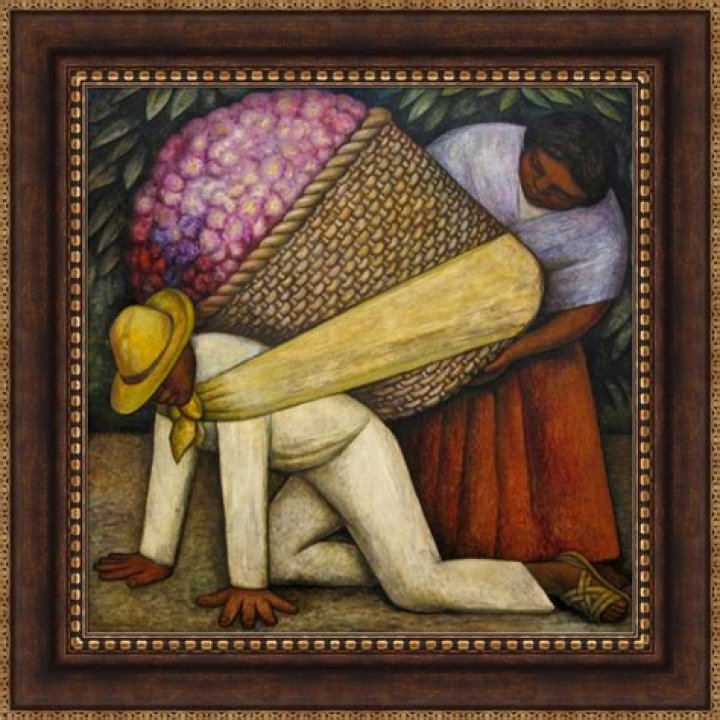 Why did Diego Rivera paint the flower carrier?