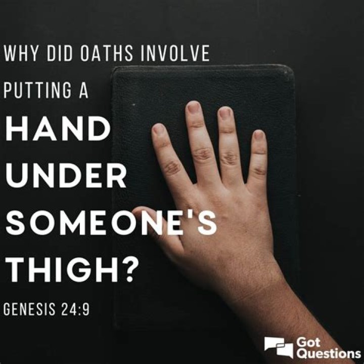 Why did oaths involve putting a hand under someone’s thigh (Genesis 24:9)?