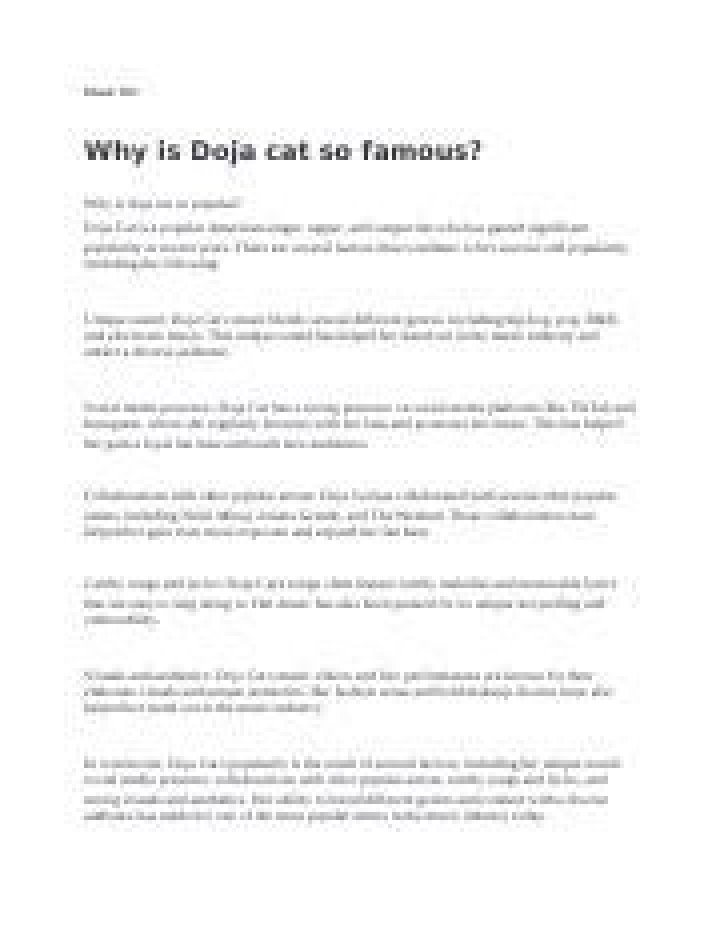 Why is Doja Cat so popular?