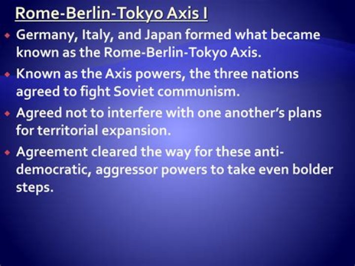 Why was the Rome Berlin Tokyo axis formed?